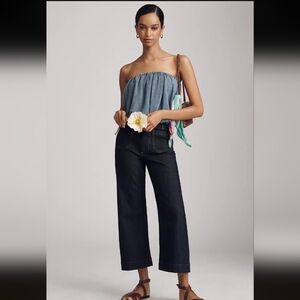 The Colette Cropped Wide-Leg Jeans by Maeve